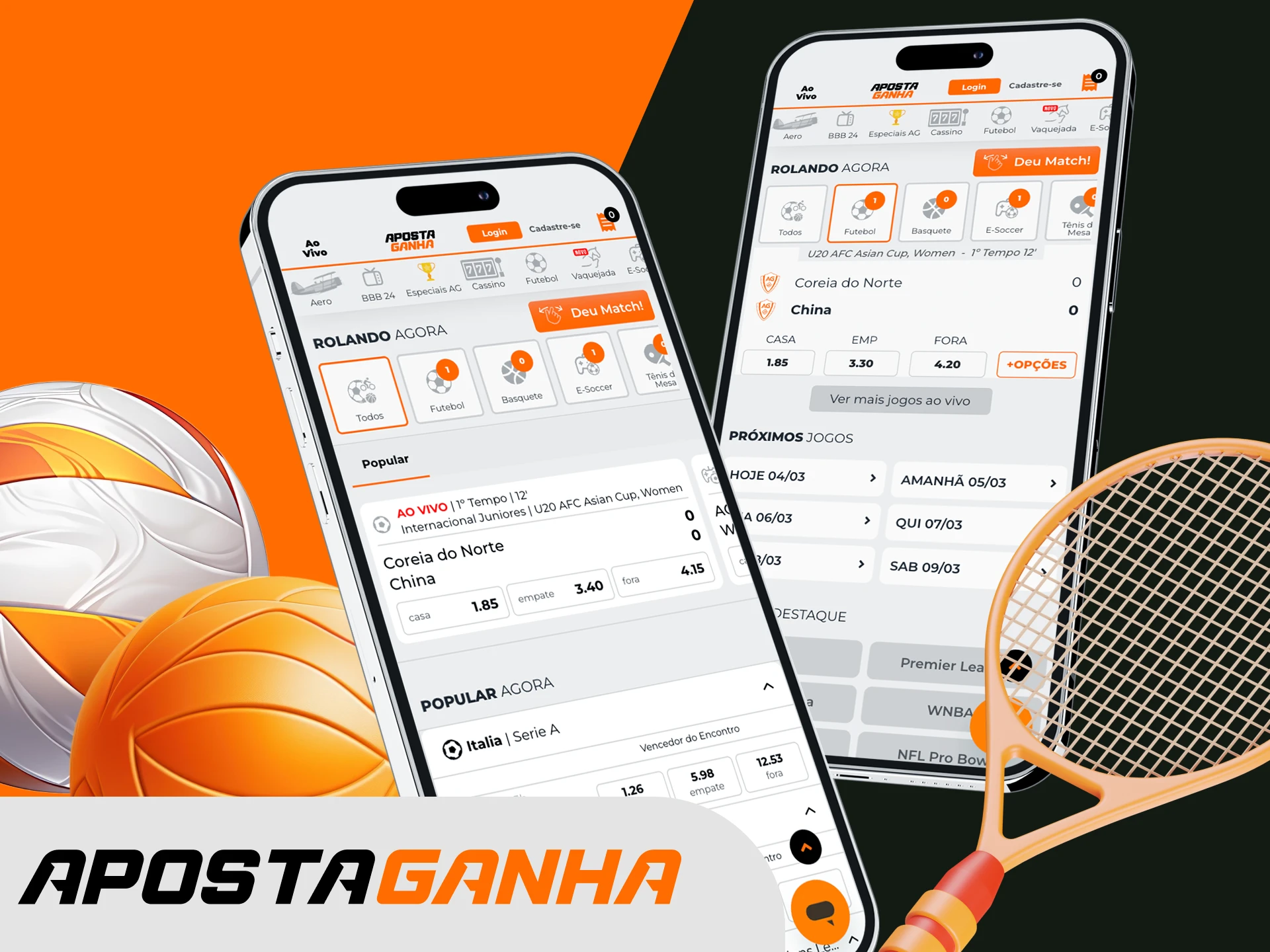 Em que desportos posso apostar no casino online Aposta Ganha no meu telemóvel.