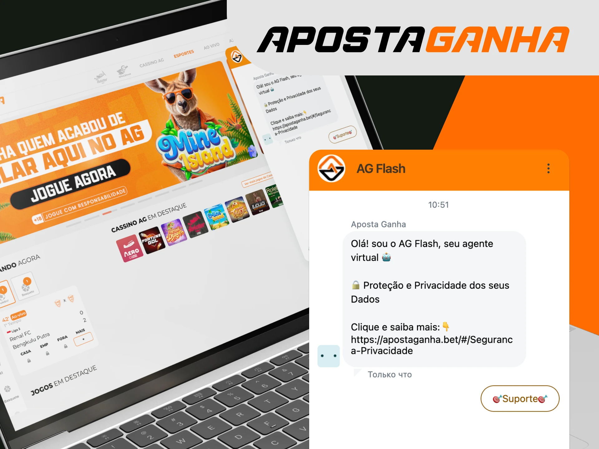 Existe chat de suporte online para jogadores do casino online Aposta Ganha.