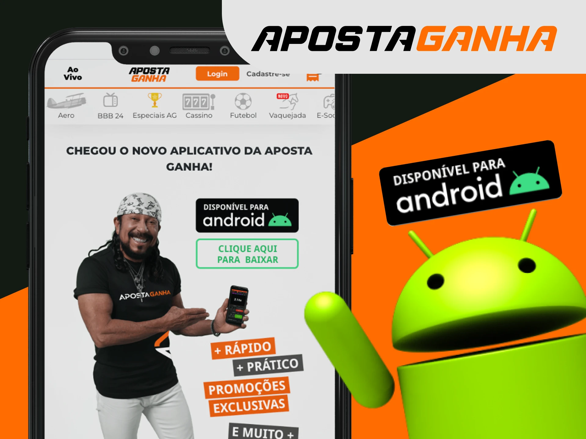 Poderei fazer apostas no casino online Aposta Ganha através do meu telemóvel.