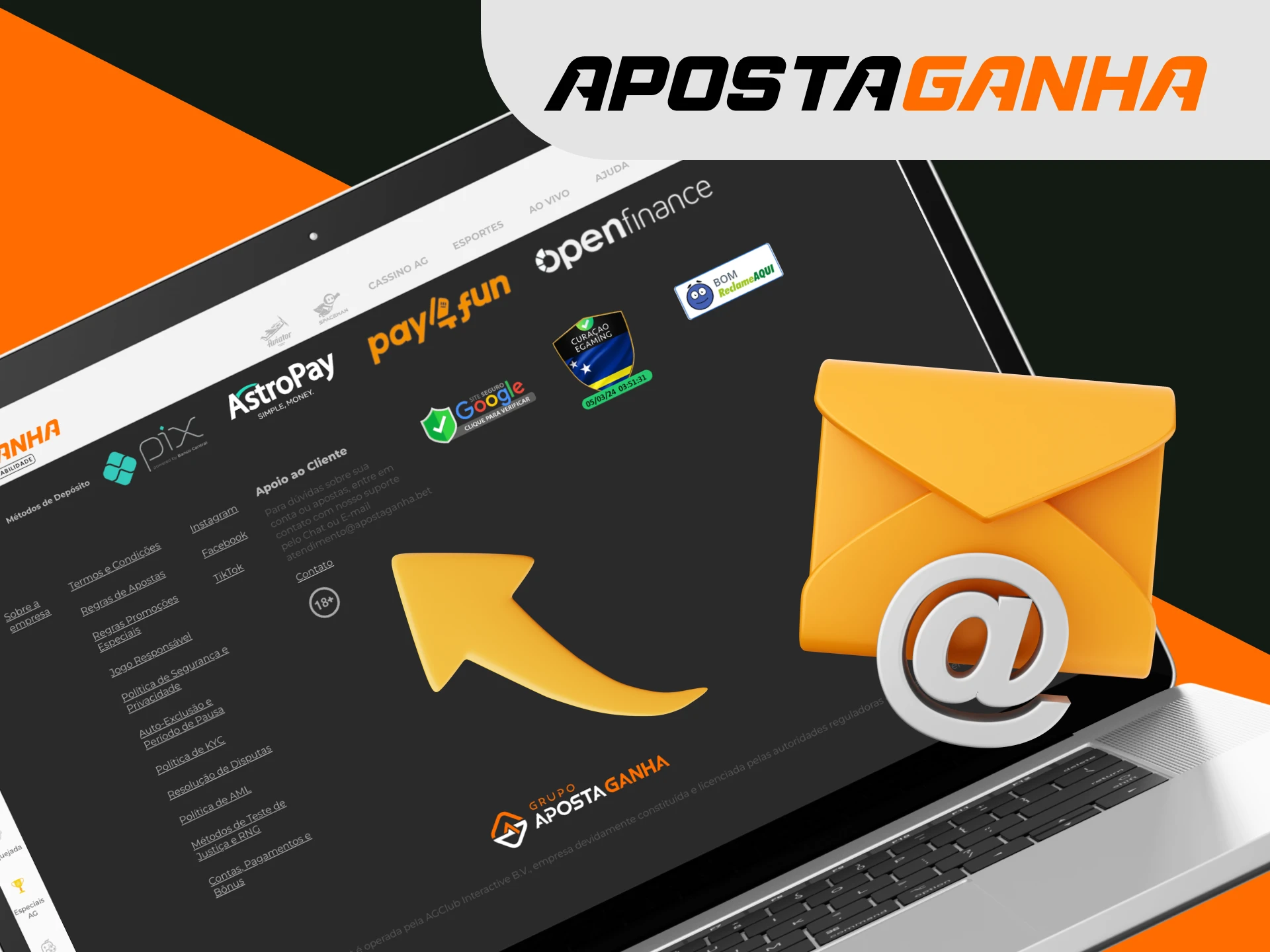 Qual o principal meio de comunicação com os serviços do casino online Aposta Ganha.