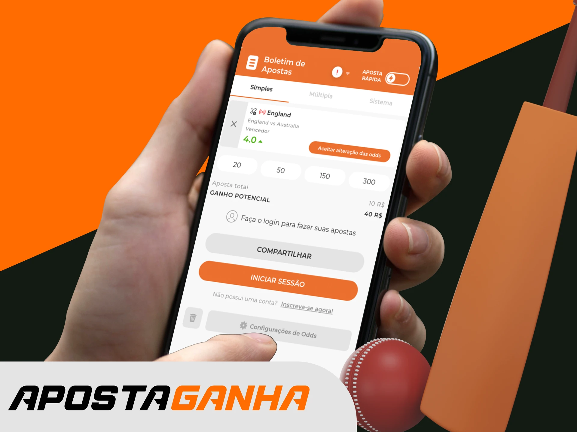 Como posso apostar no críquete no casino online Aposta Ganha no meu smartphone.