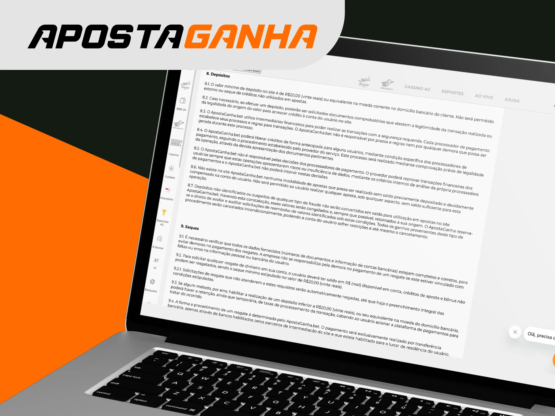 Quais são as condições para levantar fundos no casino online Aposta Ganha.