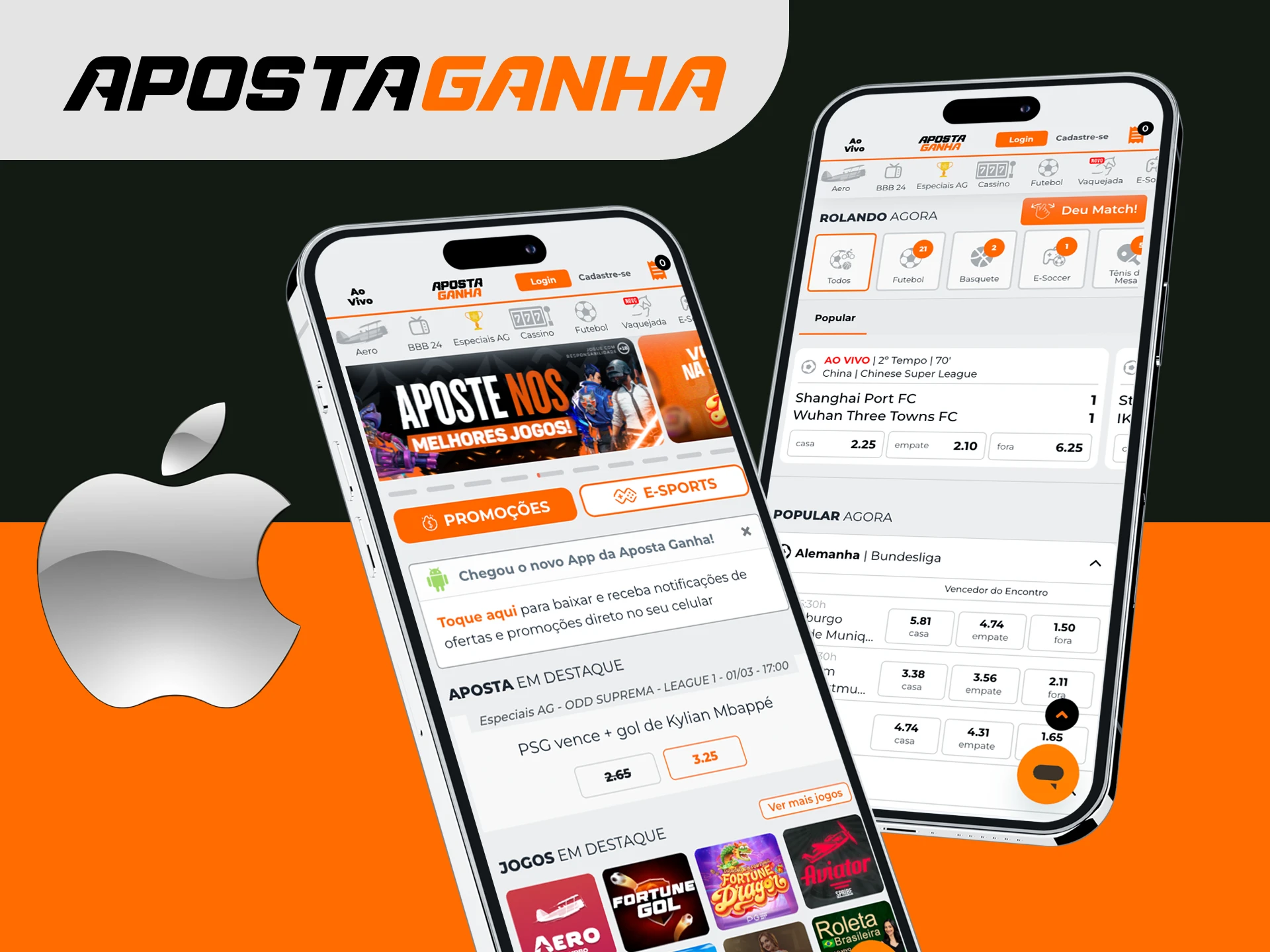 Existe um aplicativo de cassino online Aposta Ganha para telefone iOS.