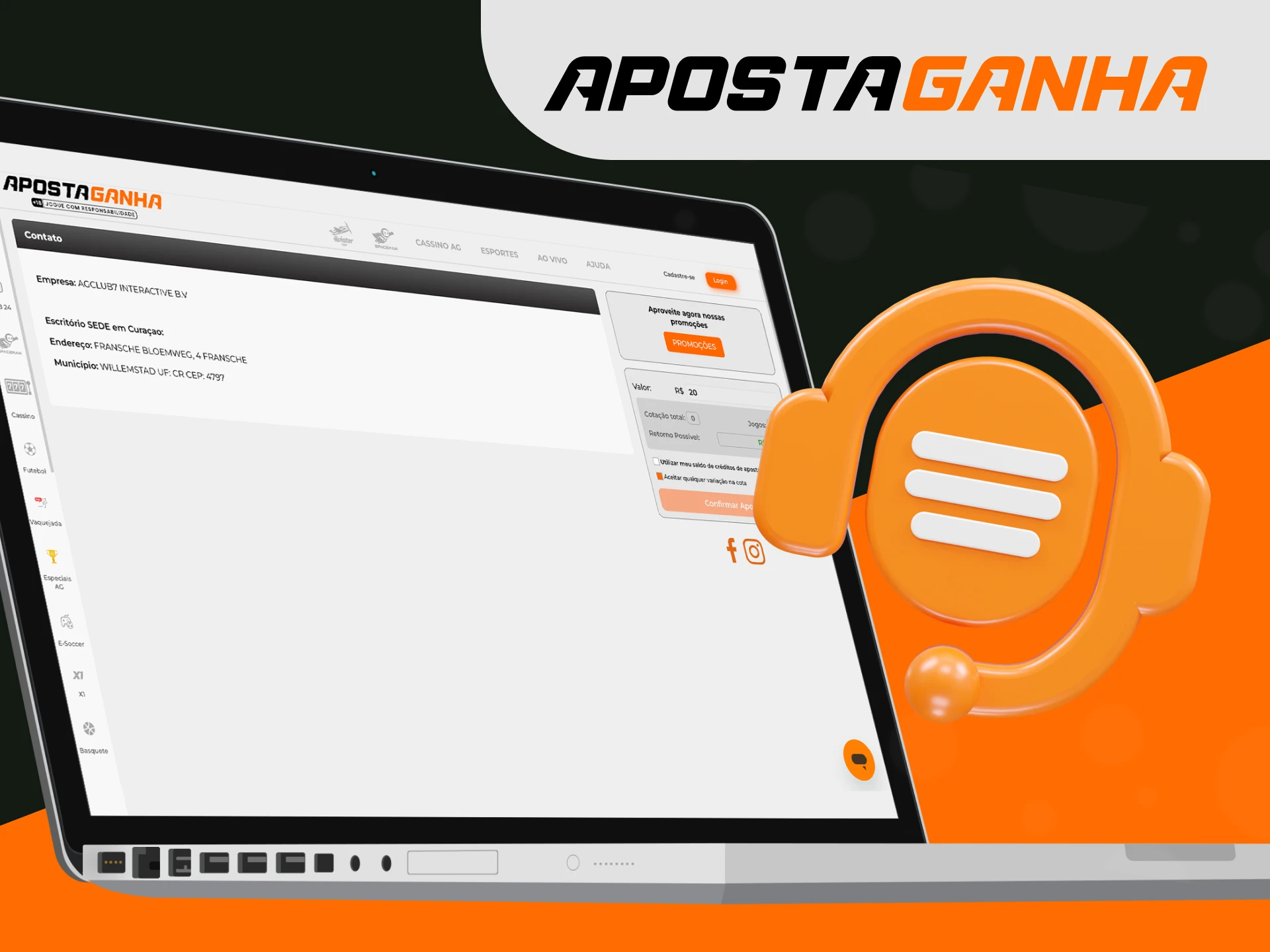 Como posso entrar em contato com a equipe de suporte do cassino online Aposta Ganha.