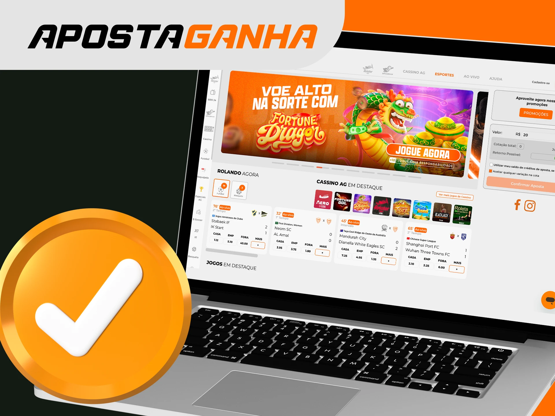 Como verificar a sua conta no site do casino online Aposta Ganha.