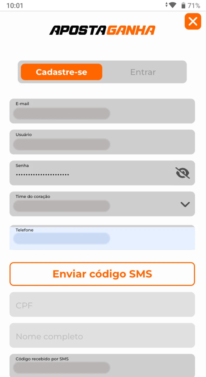 Que dados necessita de fornecer ao registar-se no site do casino online Aposta Ganha.