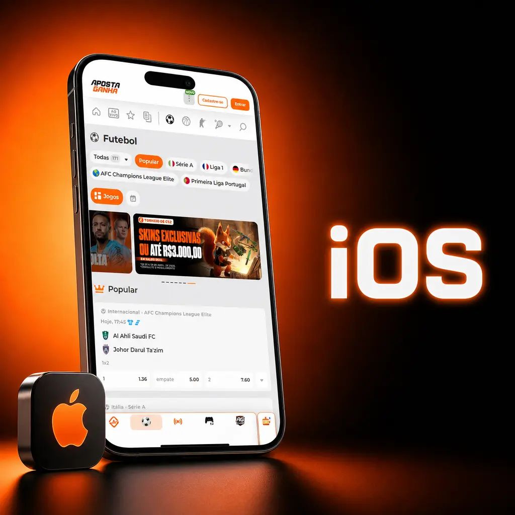 App da Aposta Ganha para iOS disponível na App Store para iPhones com iOS 13.0 ou superior