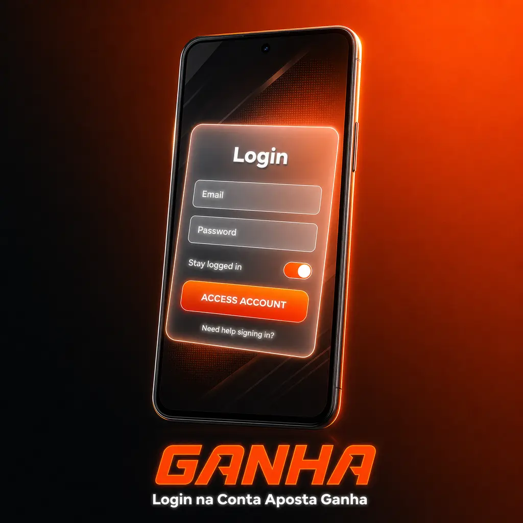 Tela de login da Aposta Ganha com campos de e-mail e senha para acesso rápido pelo site ou aplicativo